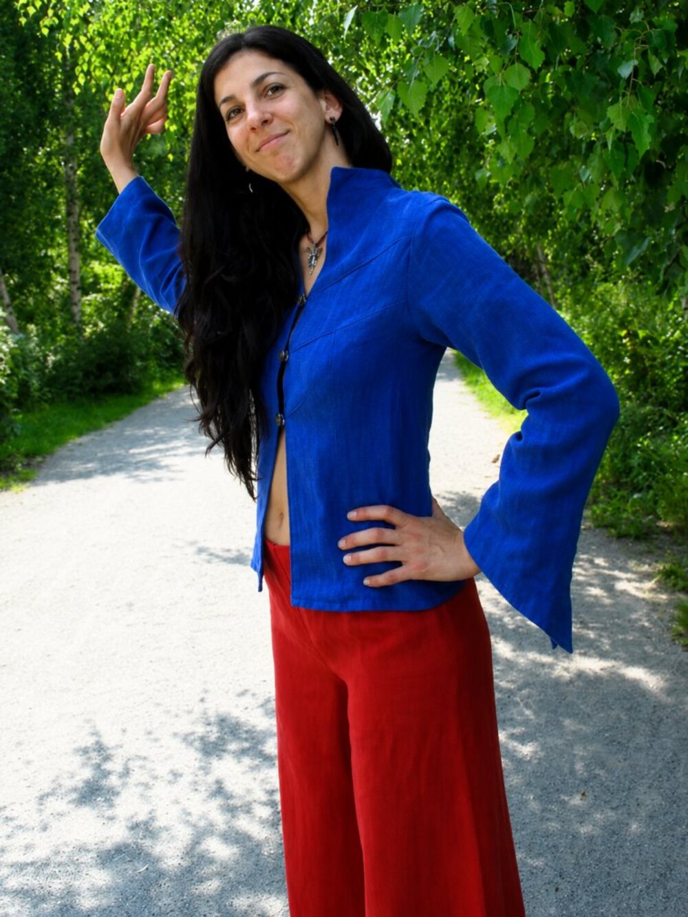 Luzifer Kleidung Berlin Avant-Garde Flared Bell Sleeve Linen Viktoria Blouse XS